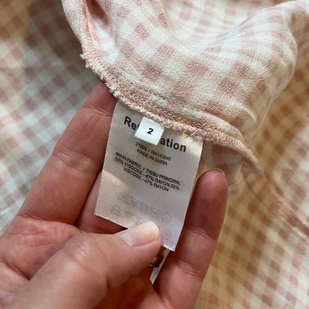 Reformation Pink Gingham Midi Dress - Picture 4 of 11